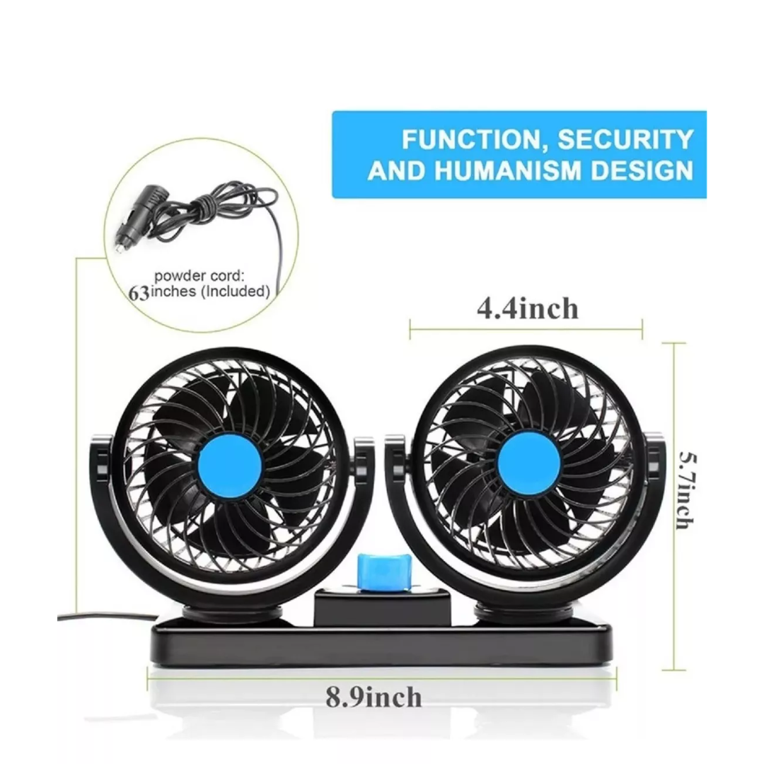 Miniatura 2 de Ventilador Doble Para Coche Carro